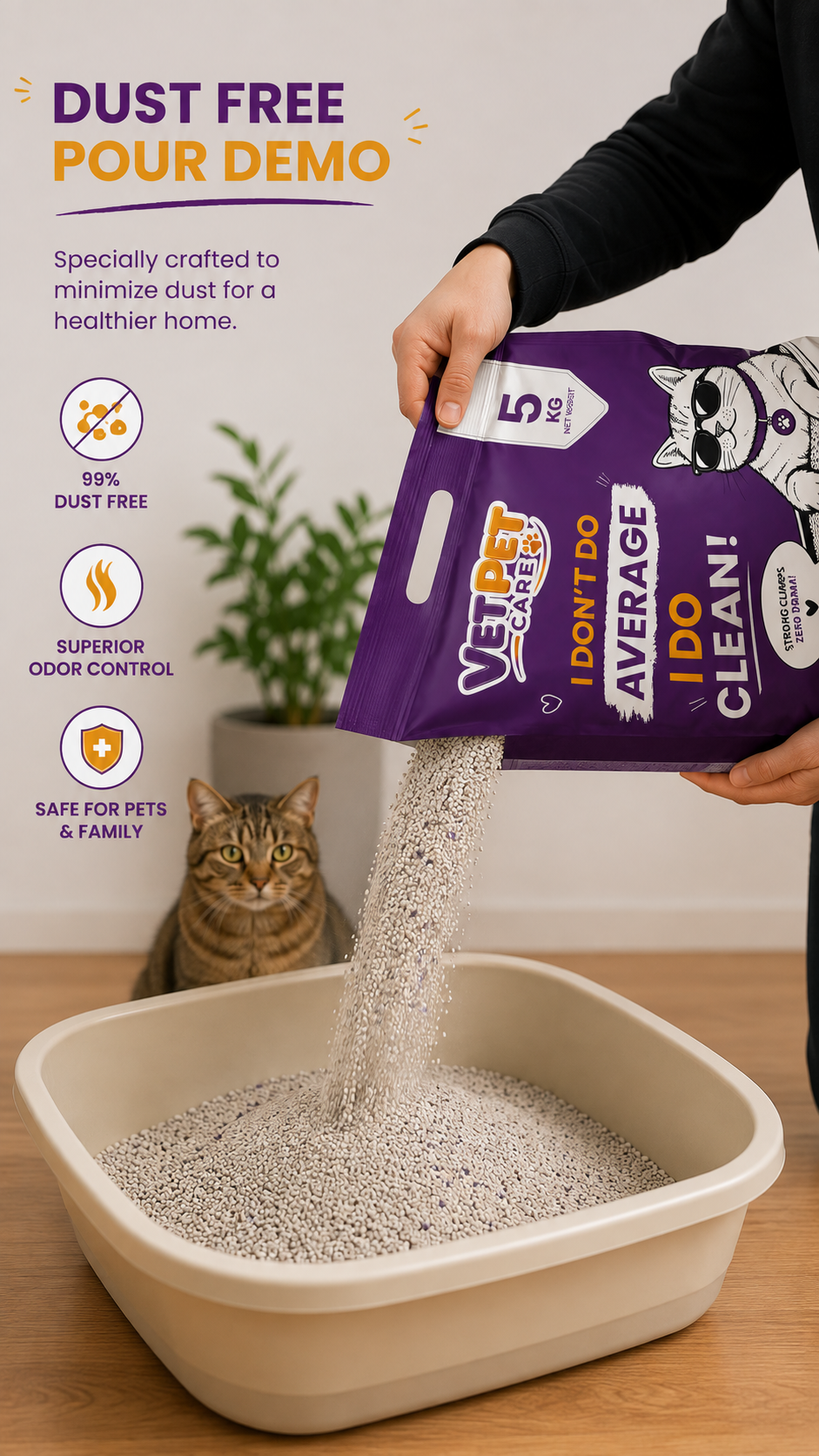 VetPet Care vpc-Dust free Pour Demo